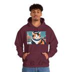Calico Cat in Snow Hoodie — Cozy Winter Cat Lover Sweatshirt