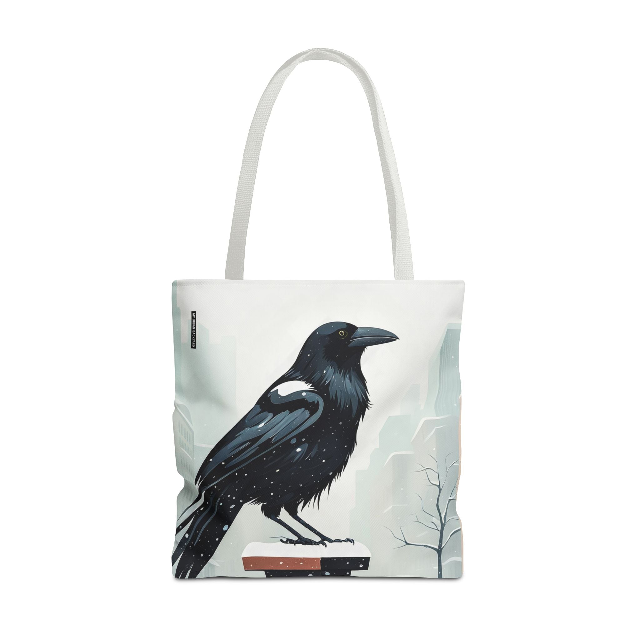 Winter Crow Tote Bag with Cotton Handles For Everyday Use, 3 Sizes