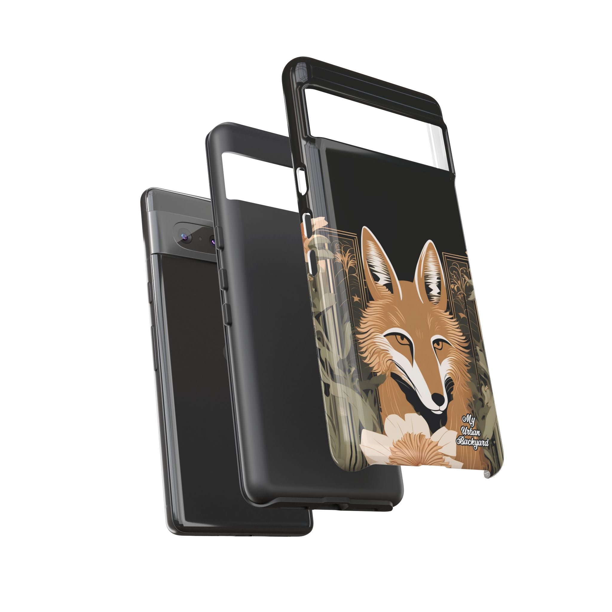 Art Deco Coyote with Flower, Cell Phone Case - Apple, Samsung, Google Pixel