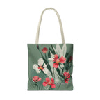White and Red Wildflowers Tote Bag with Cotton Handles For Everyday Use, 3 Sizes