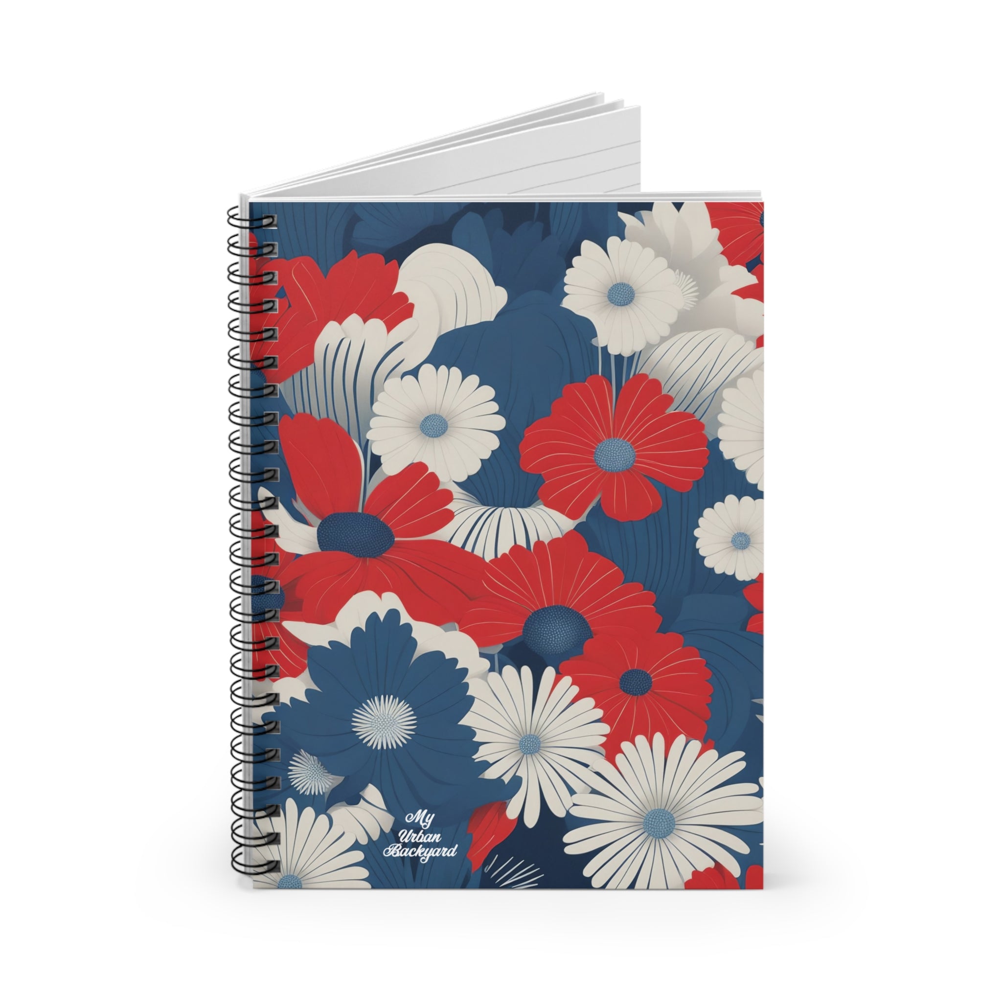 Patriotic Floral Spiral Notebook - Colorful Blooms, Perfect for Journaling, School, Gifts, Kids, Study