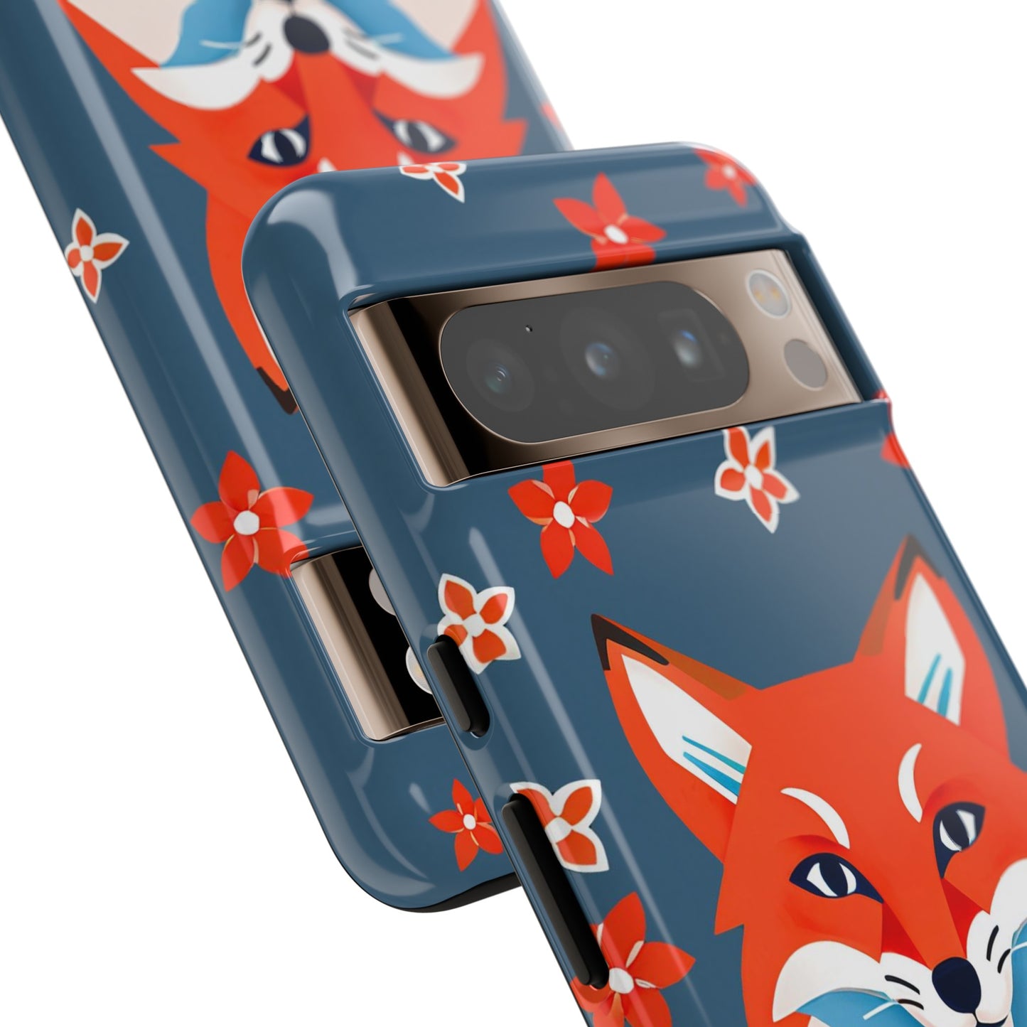 Fox with Flowers, Cell Phone Case - Apple, Samsung or Google Pixel