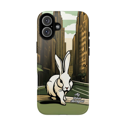 White Rabbit on a City Street, Cell Phone Case - Apple, Samsung, or Google Pixel