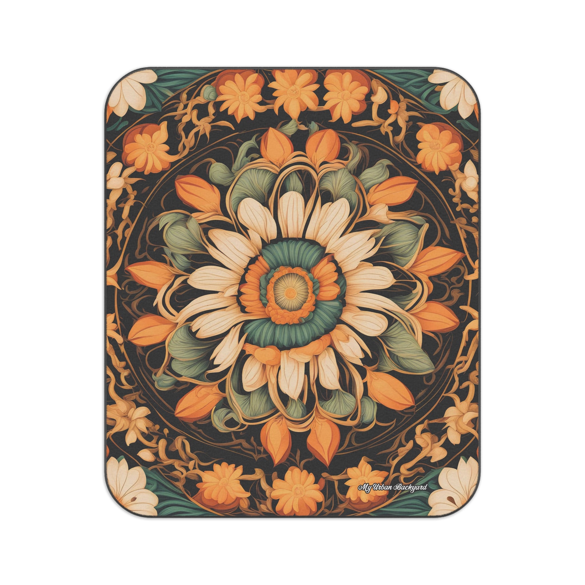 Circle of Petals, Floral Picnic Blanket - Outdoor Mat for Summer Gatherings, 51" × 61"