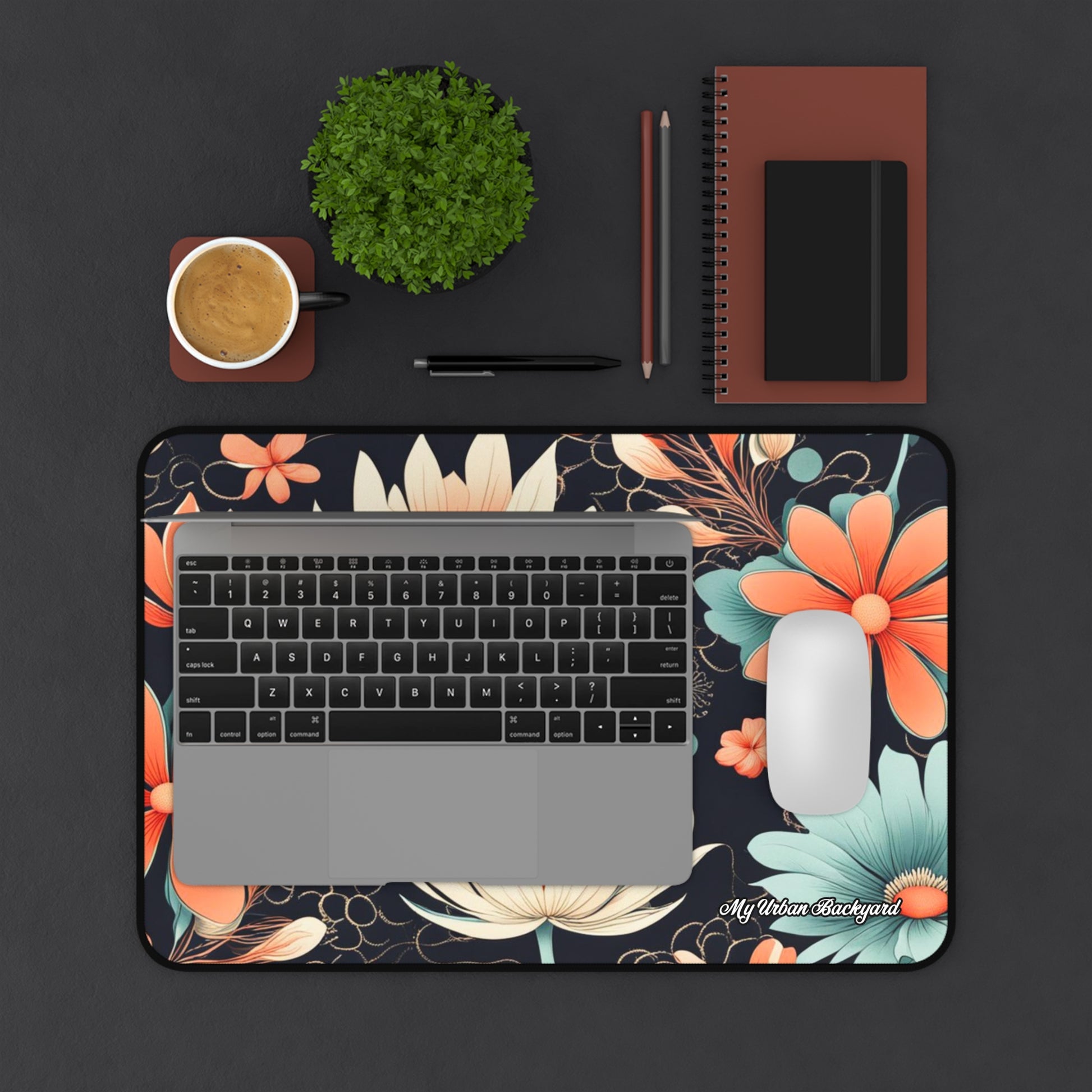 Water Lily Flowers Desk Mat - Colorful Workspace Decor, Great for Home Office, Gift for Students, Unique Mouse Pad, Pretty Desk Accessories, 3 Sizes