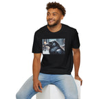 Urban Crow In Falling Snow T-Shirt — Winter Crow Graphic Tee