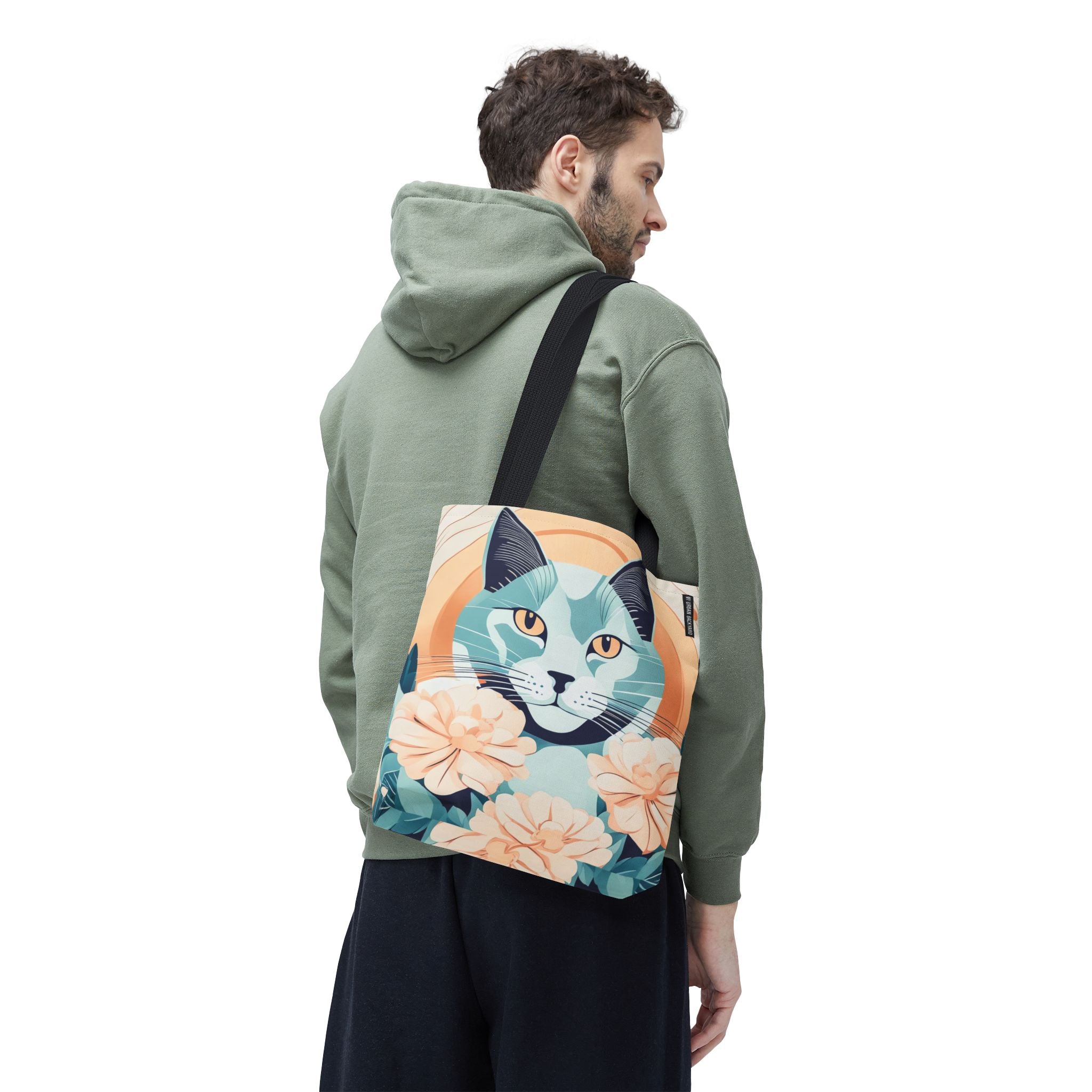 Leo Bluemane Floral Cat Tote Bag