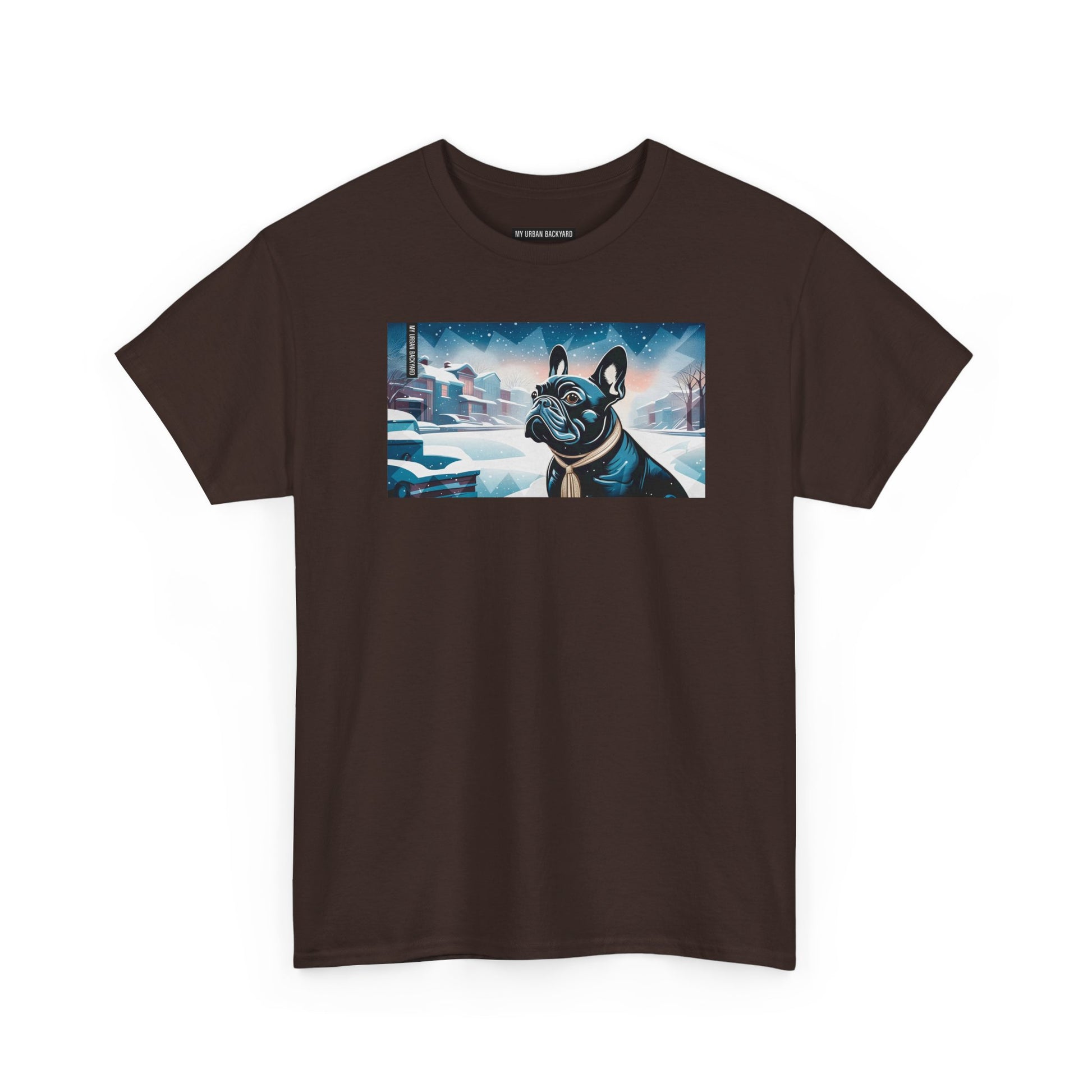 French Bulldog, Winter Graphic Tee, Unisex T-Shirt, Nature Lover Gift, Animal Art Top, Casual Wear