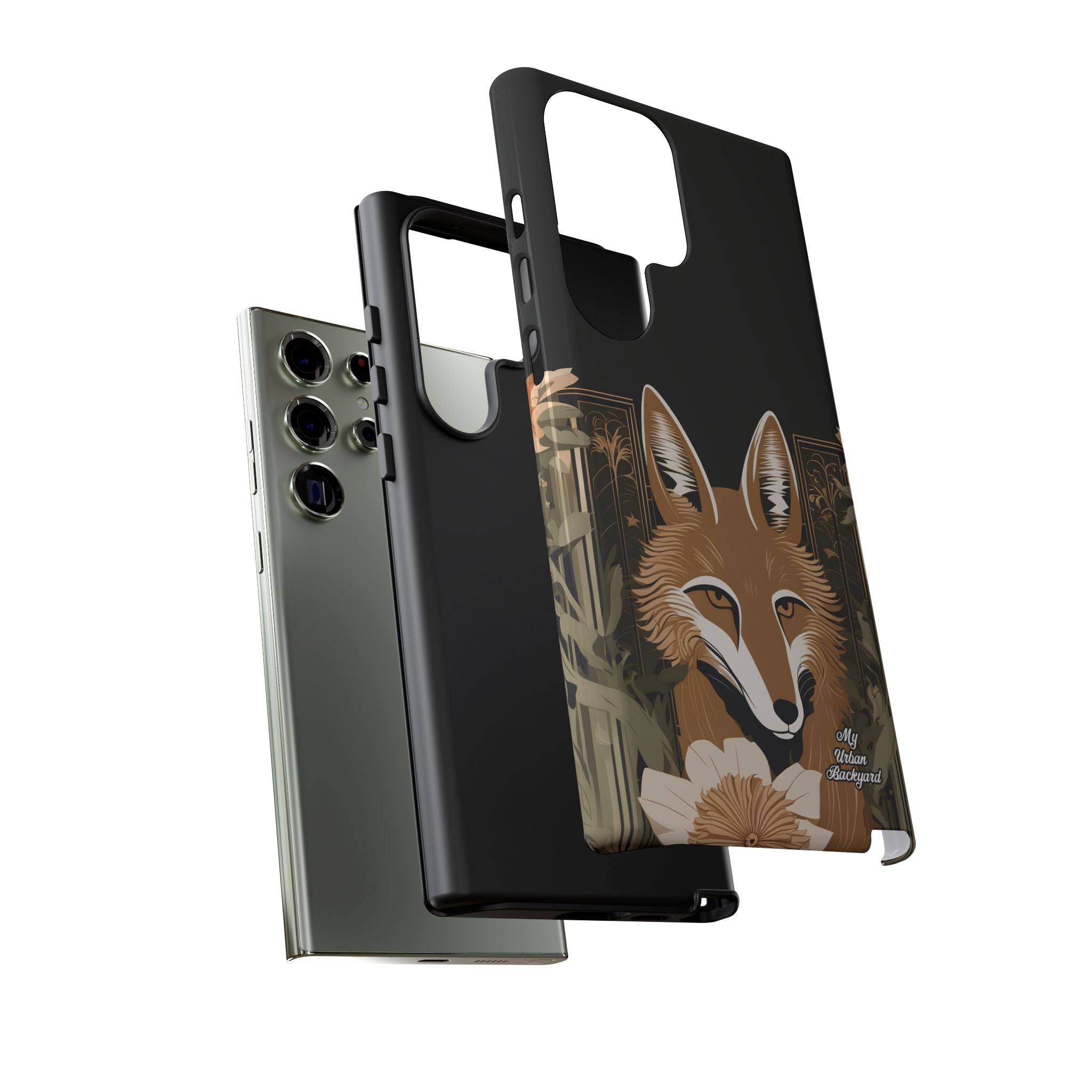Art Deco Coyote with Flower, Cell Phone Case - Apple, Samsung, Google Pixel