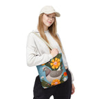 Pigeon and Yellow Flowers Tote Bag with Cotton Handles For Everyday Use, 3 Sizes