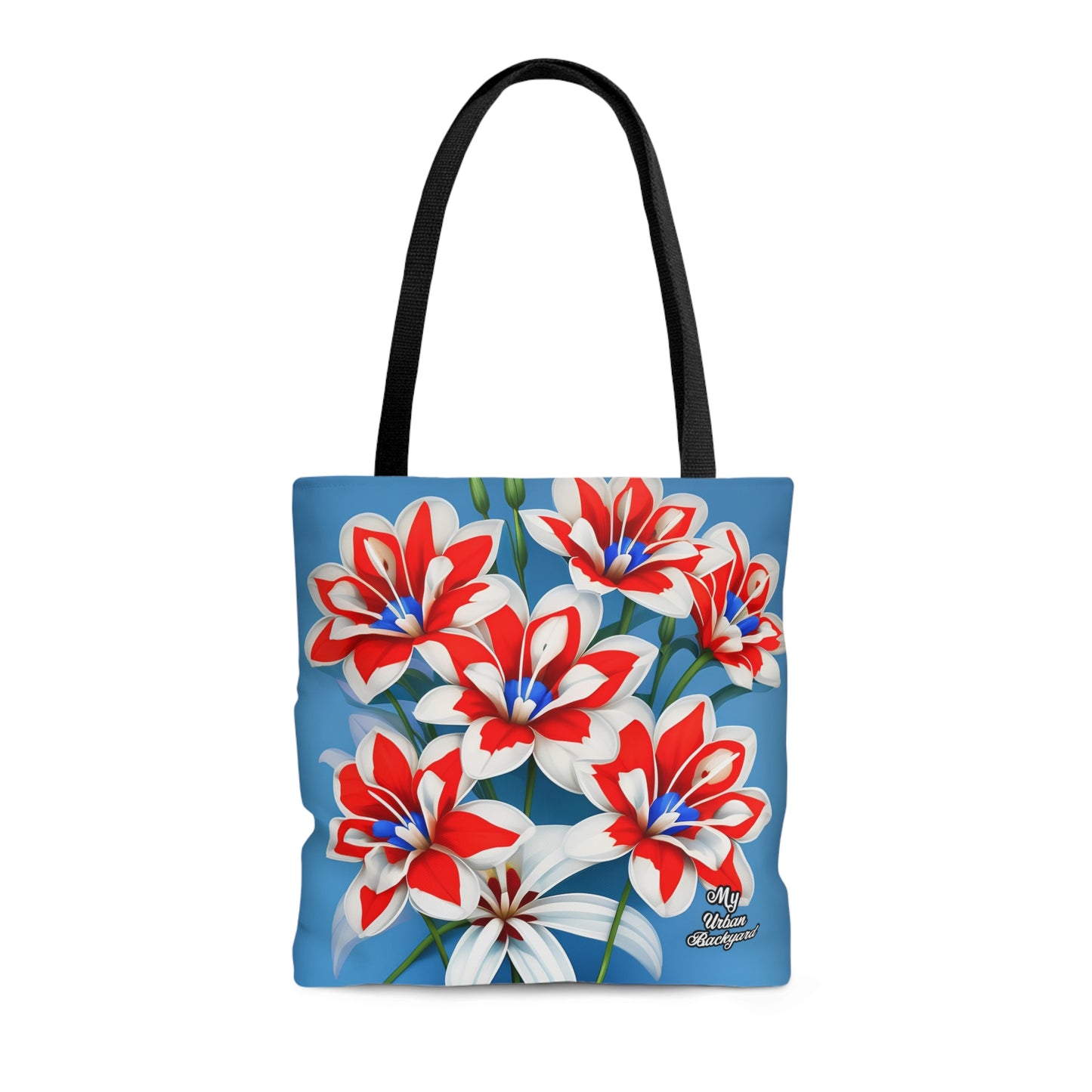 Bouquet of Red White and Blue Flowers, Tote Bag for Everyday Use - Durable and Functional