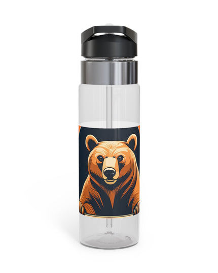 Art Deco Brown Bear, 20oz Sport Water Bottle, BPA-Free, Tritan™ plastic