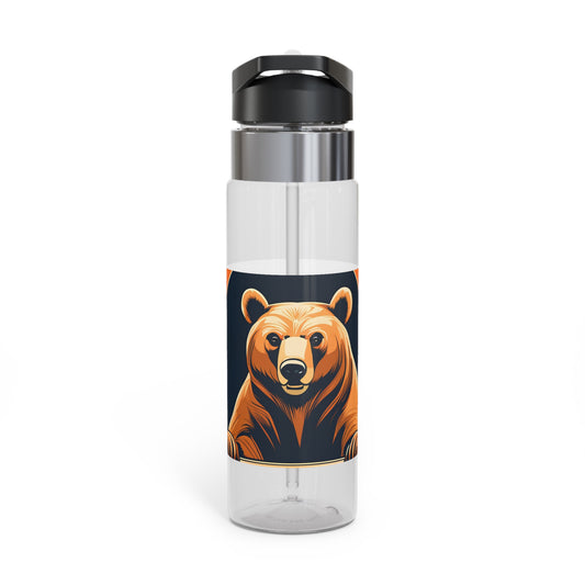 Art Deco Brown Bear, 20oz Sport Water Bottle, BPA-Free, Tritan™ plastic