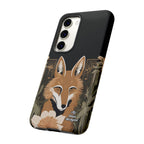 Art Deco Coyote with Flower, Cell Phone Case - Apple, Samsung, Google Pixel