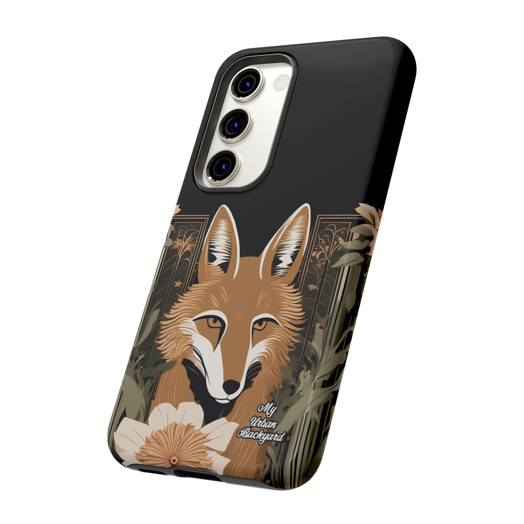 Art Deco Coyote with Flower, Cell Phone Case - Apple, Samsung, Google Pixel