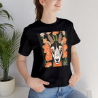 Goat with Orange Flowers, 100% Jersey Cotton T-Shirt