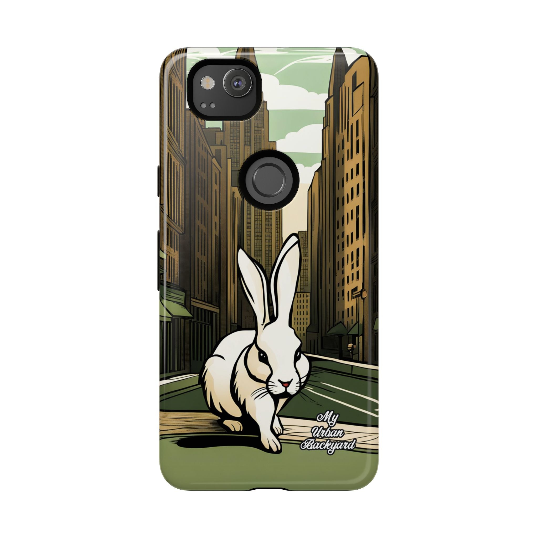 White Rabbit on a City Street, Cell Phone Case - Apple, Samsung, Google Pixel