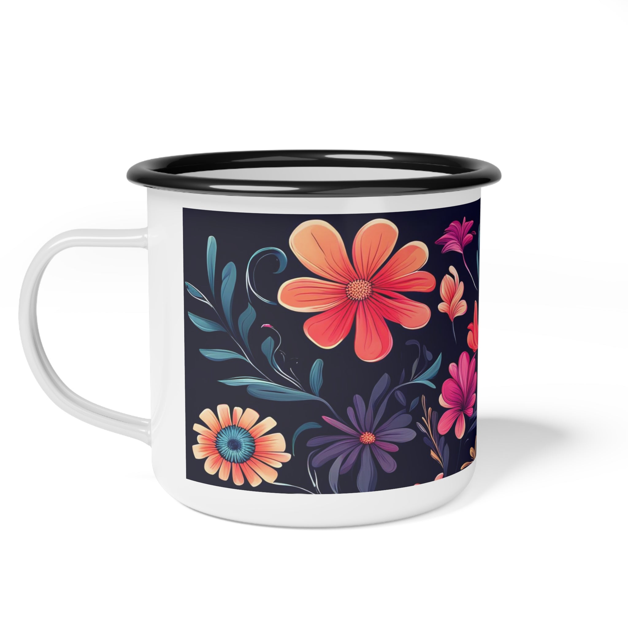 Night Blooming Wildflowers, Enamel Camping Mug