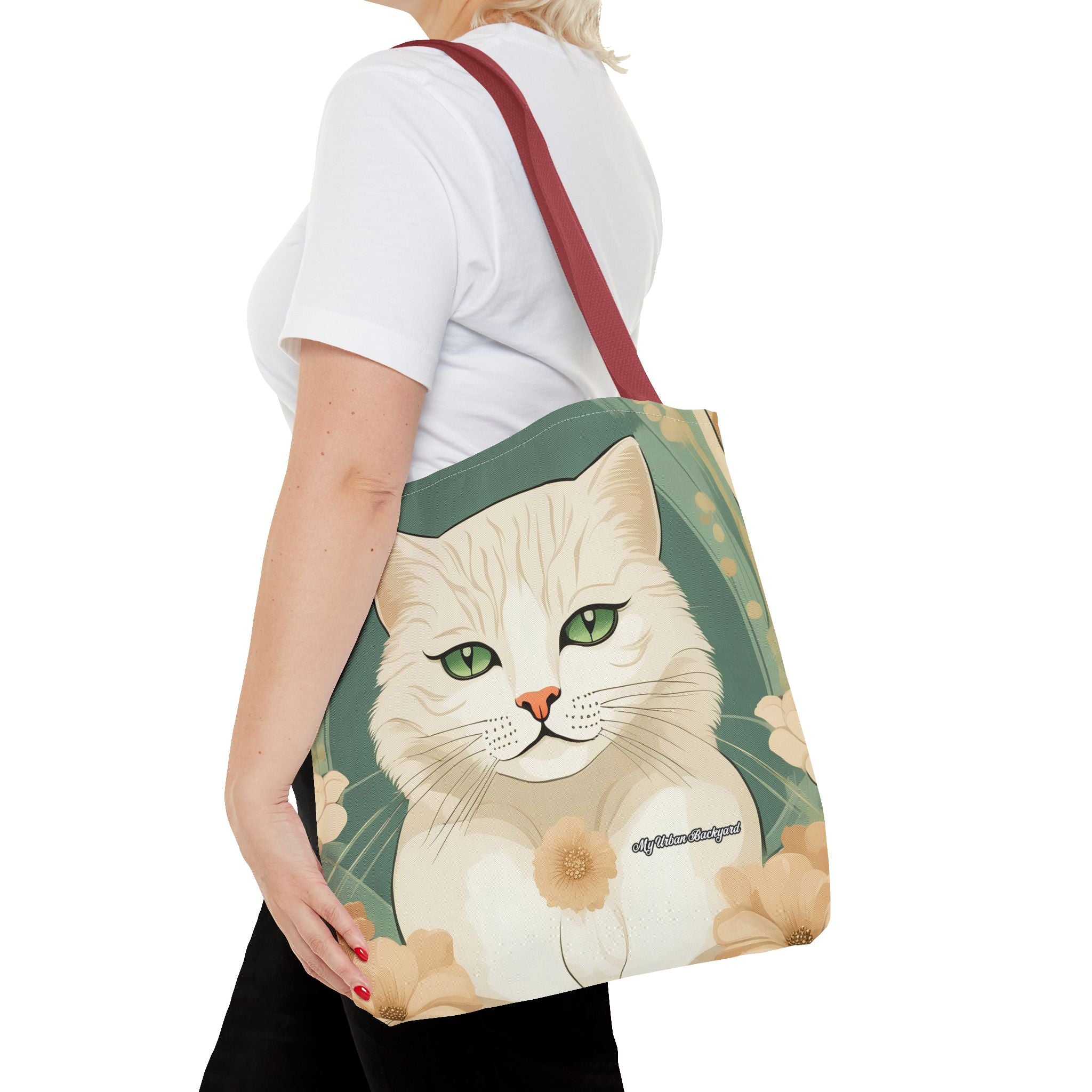 Blanca Purrington, Cat Tote Bag with Cotton Handles For Everyday Use, 3 Sizes
