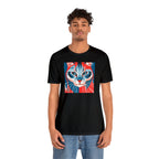 Red White and Blue Cat, Soft 100% Jersey Cotton T-Shirt, Unisex, Short Sleeve, Retail Fit