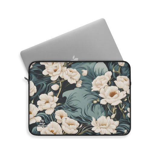 Winter Flowers, Laptop Carrying Case, Top Loading Sleeve for School or Work