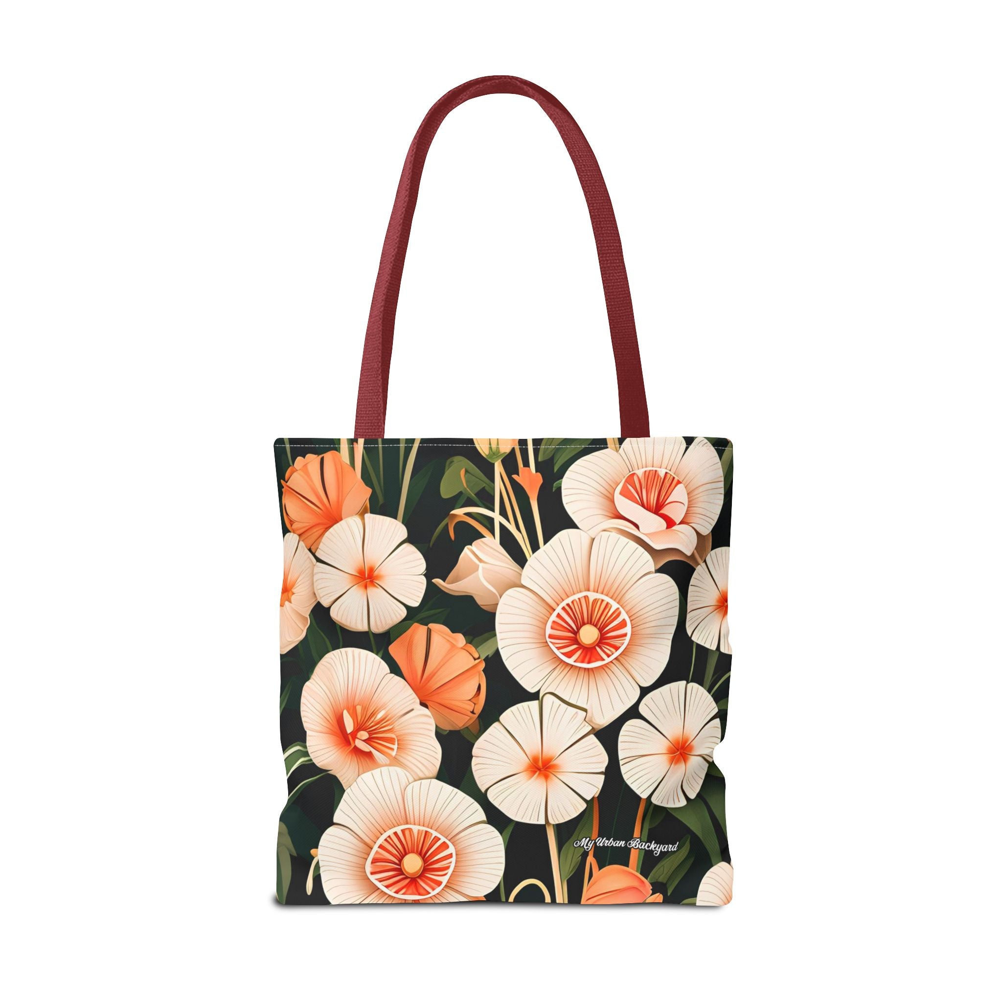 Art Deco Flowers Tote Bag with Cotton Handles For Everyday Use, 3 Sizes