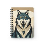 Art Deco Wolf Lined Spiral Journal
