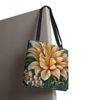 Large White Flower Tote Bag with Cotton Handles For Everyday Use, 3 Sizes