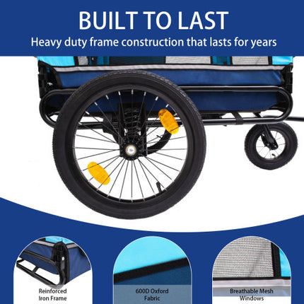 Heavy Duty Foldable Pet Stroller, Dog Carrier, Bicycle Trailer