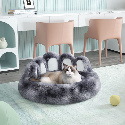 Cozy Plush Bear Paw Shape Pet Bed For Small And Medium Dogs And Cats