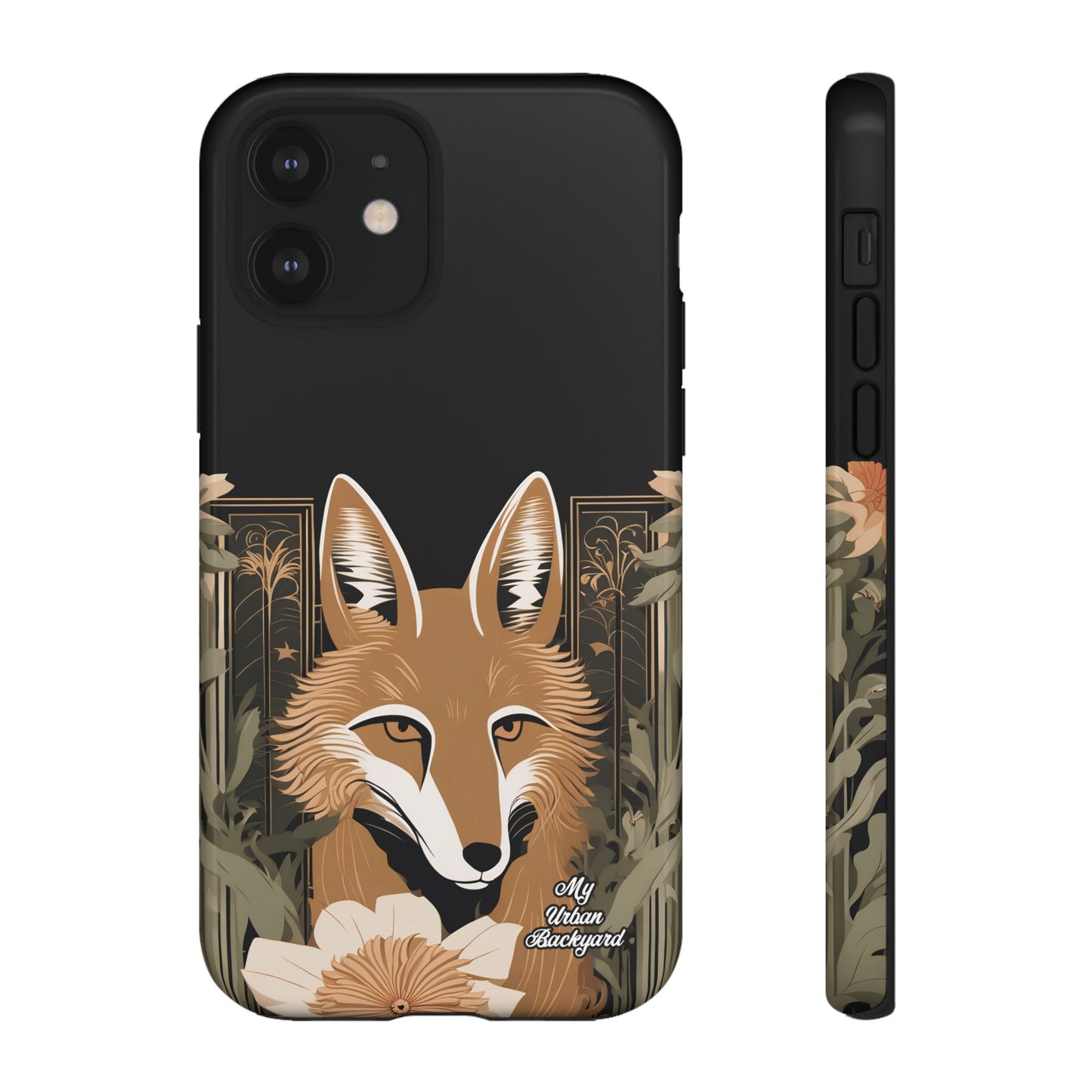 Art Deco Coyote with Flower, Cell Phone Case - Apple, Samsung or Google Pixel