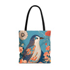 Colorful Bird, Everyday Tote Bag w Cotton Handles
