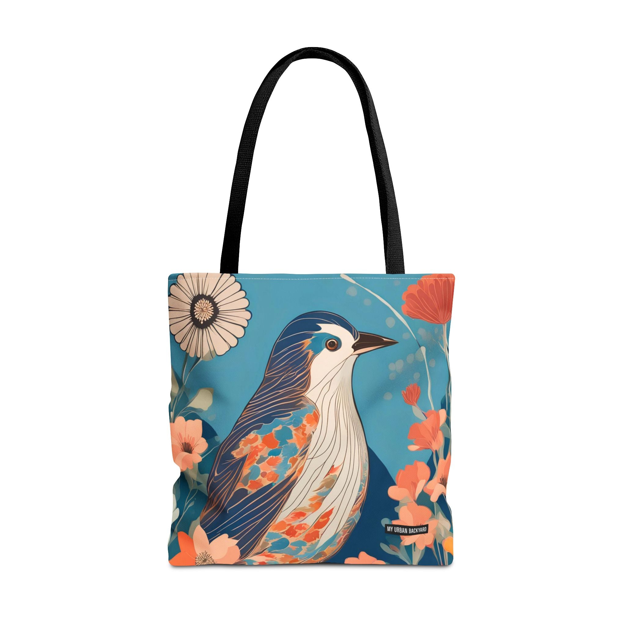 Colorful Bird, Everyday Tote Bag w Cotton Handles