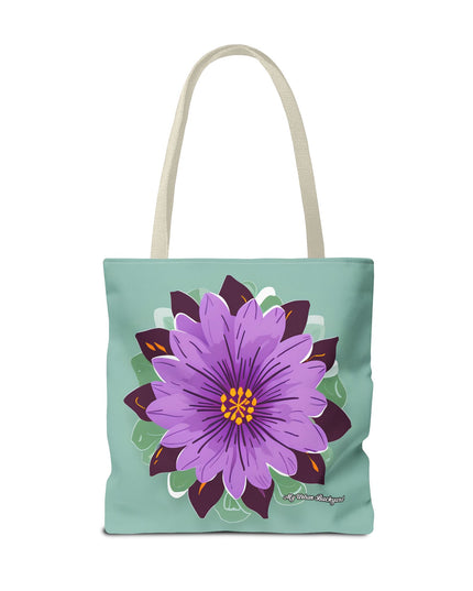 Purple Flower Tote Bag with Cotton Handles For Everyday Use, 3 Sizes