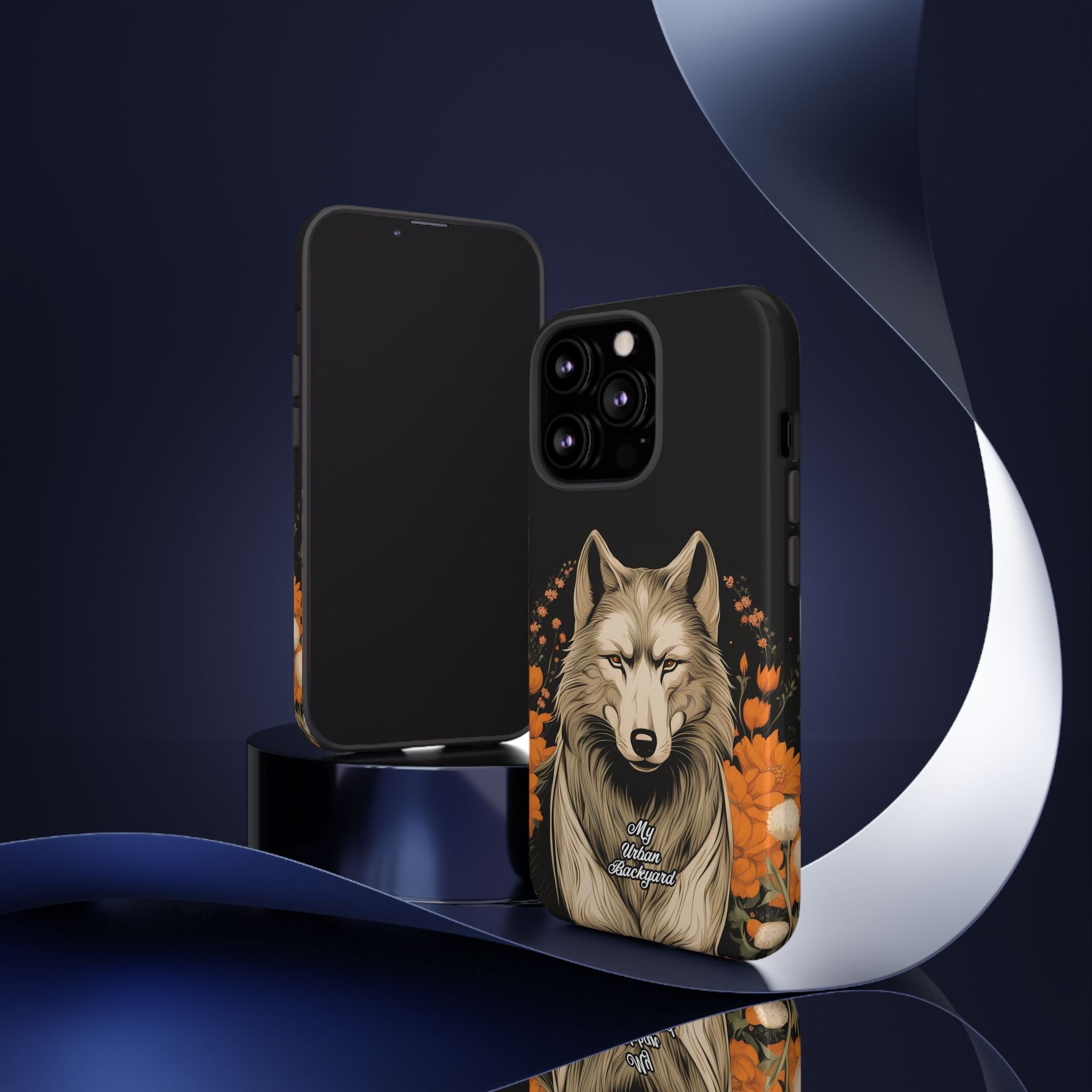 Wolf with Flowers, Animal Cell Phone Case - Apple, Samsung, Google Pixel