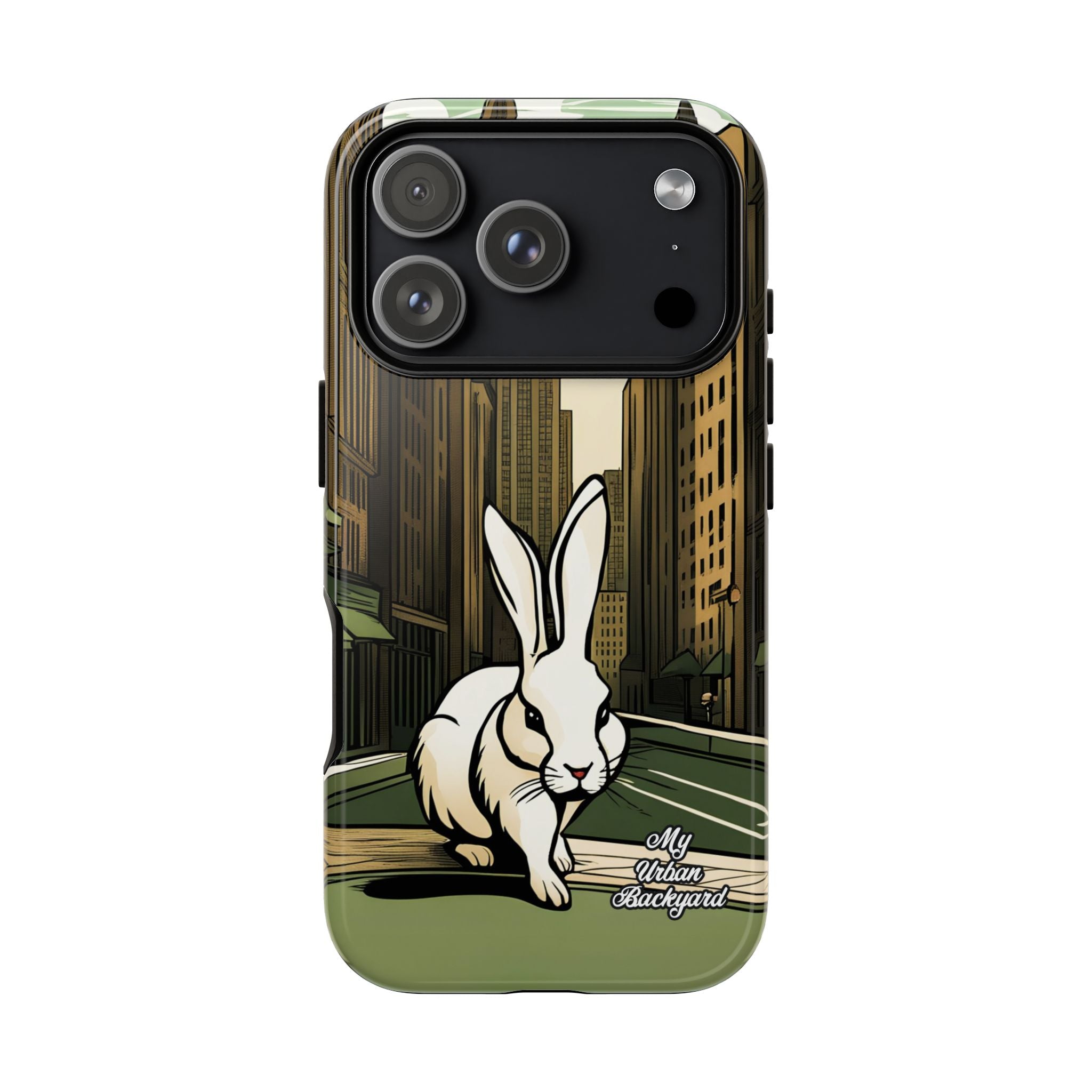 White Rabbit on a City Street, Cell Phone Case - Apple, Samsung, Google Pixel