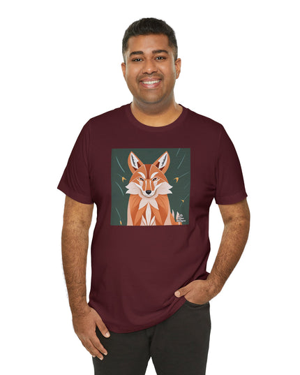 Art Deco Coyote, Soft 100% Jersey Cotton T-Shirt, Unisex, Short Sleeve, Retail Fit