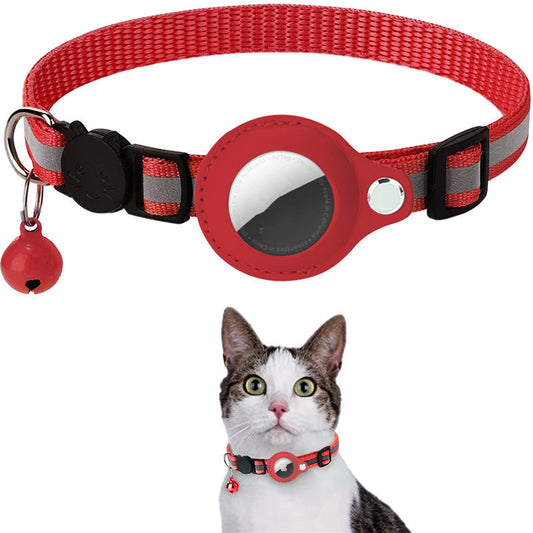 Reflective Nylon Pet Collar Waterproof Holder Case For Airtag, For Cat Dog Kitten Puppy