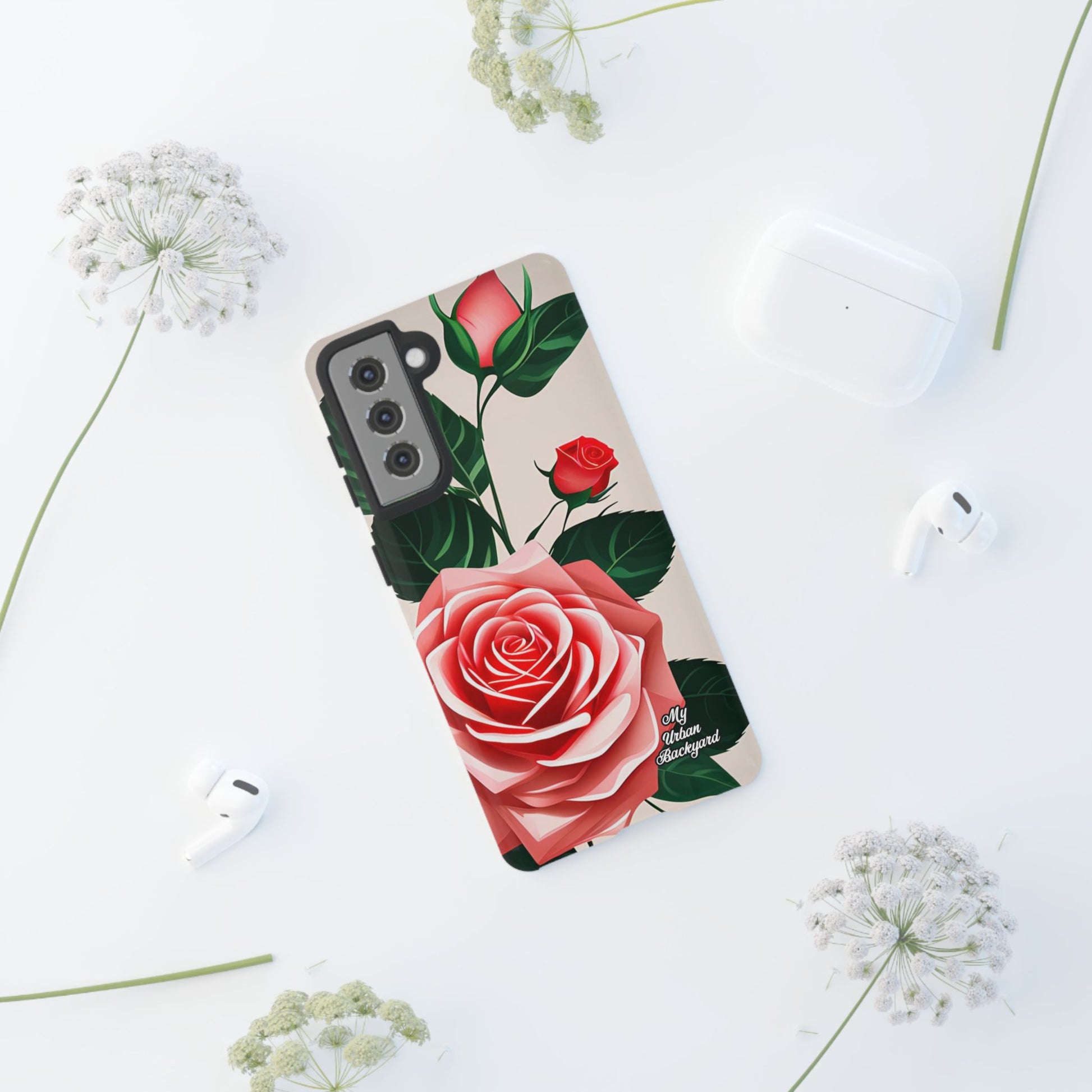 Pink Rose Flowers, Cell Phone Case - Apple, Samsung, Google Pixel