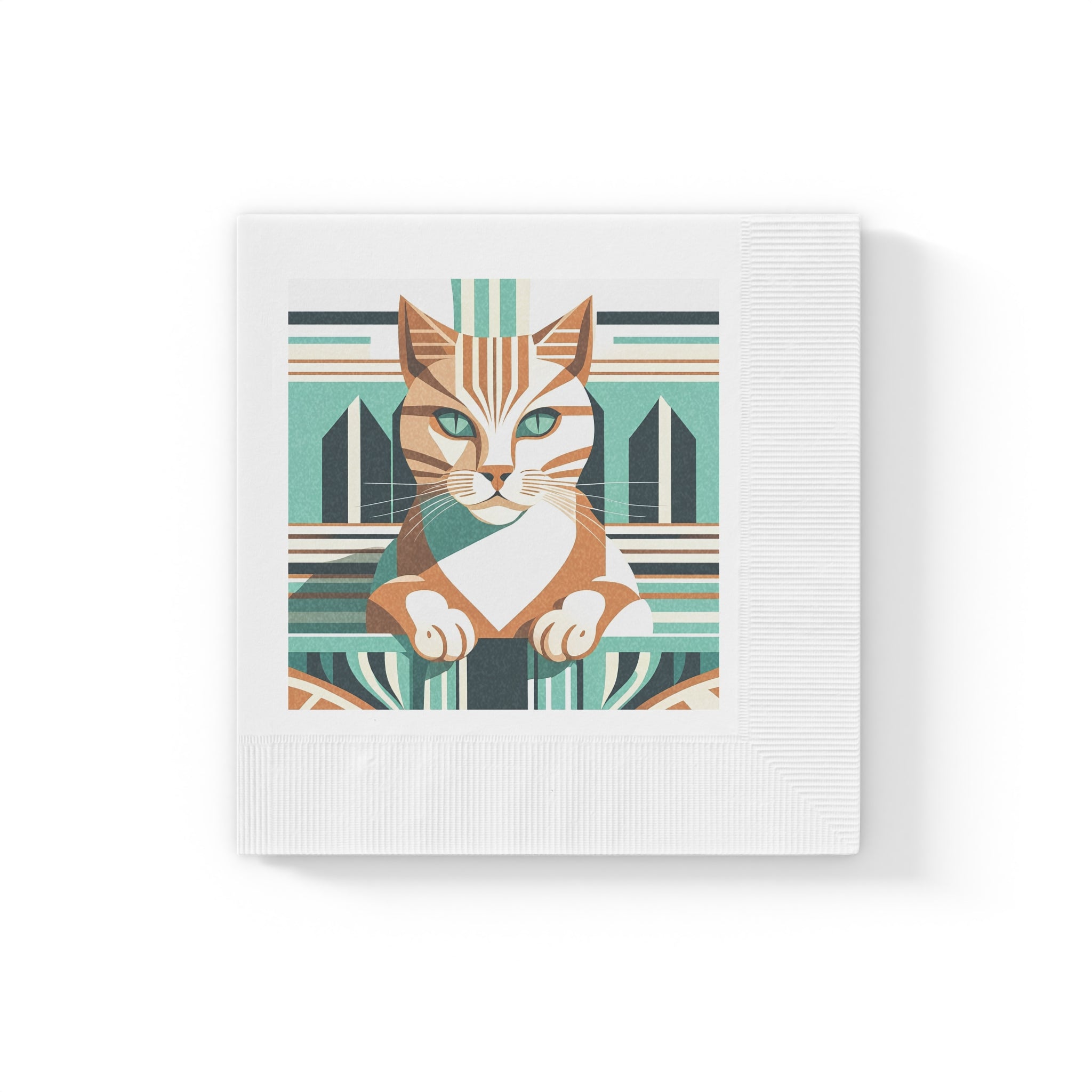 Art Deco Tabby Cat Napkins