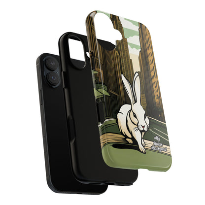 White Rabbit on a City Street, Cell Phone Case - Apple, Samsung, or Google Pixel