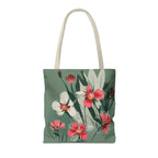 White and Red Wildflowers Tote Bag with Cotton Handles For Everyday Use, 3 Sizes