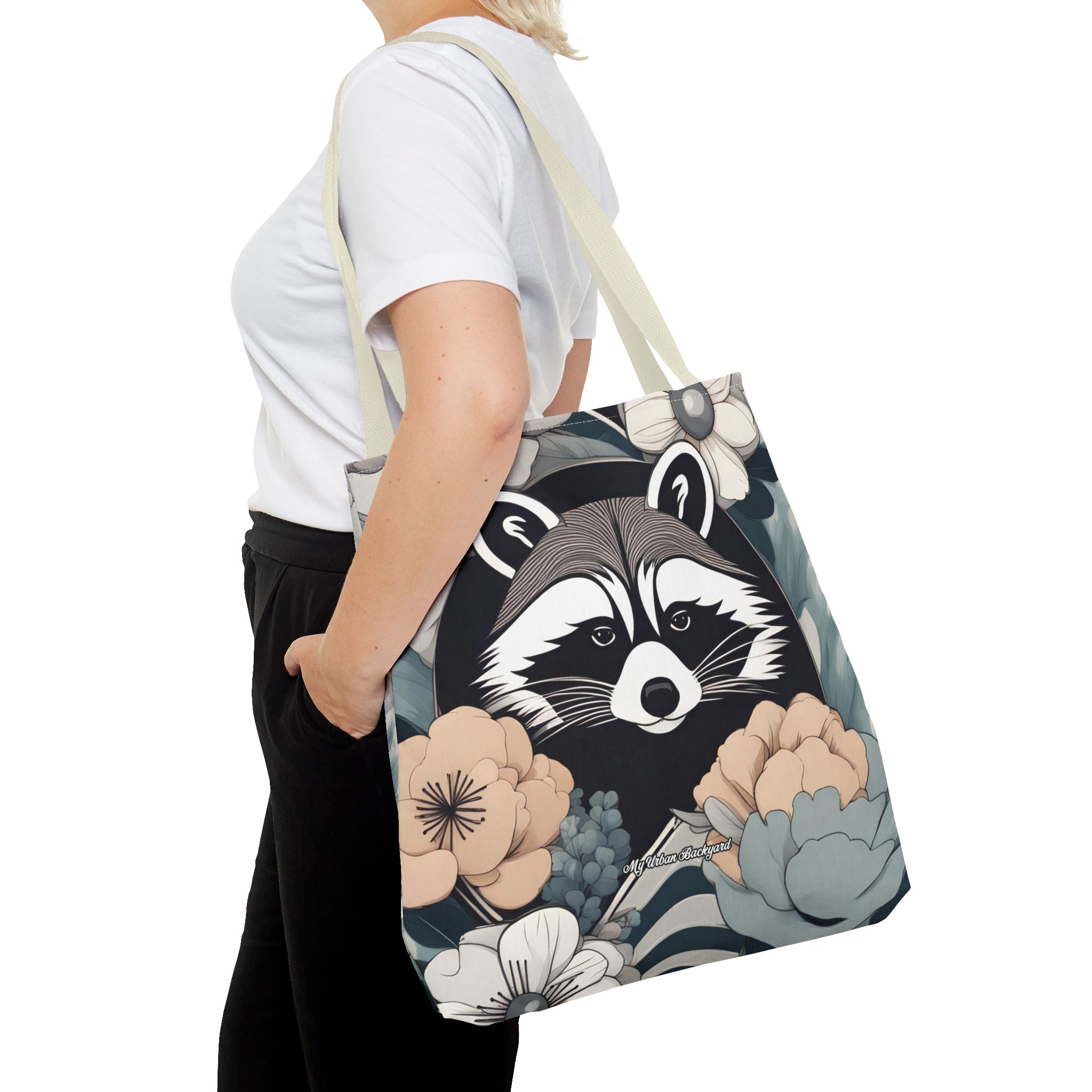 Rocco Pawsley, Raccoon Tote Bag with Cotton Handles For Everyday Use, 3 Sizes