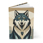 Art Deco Wolf Hardcover Lined Journal