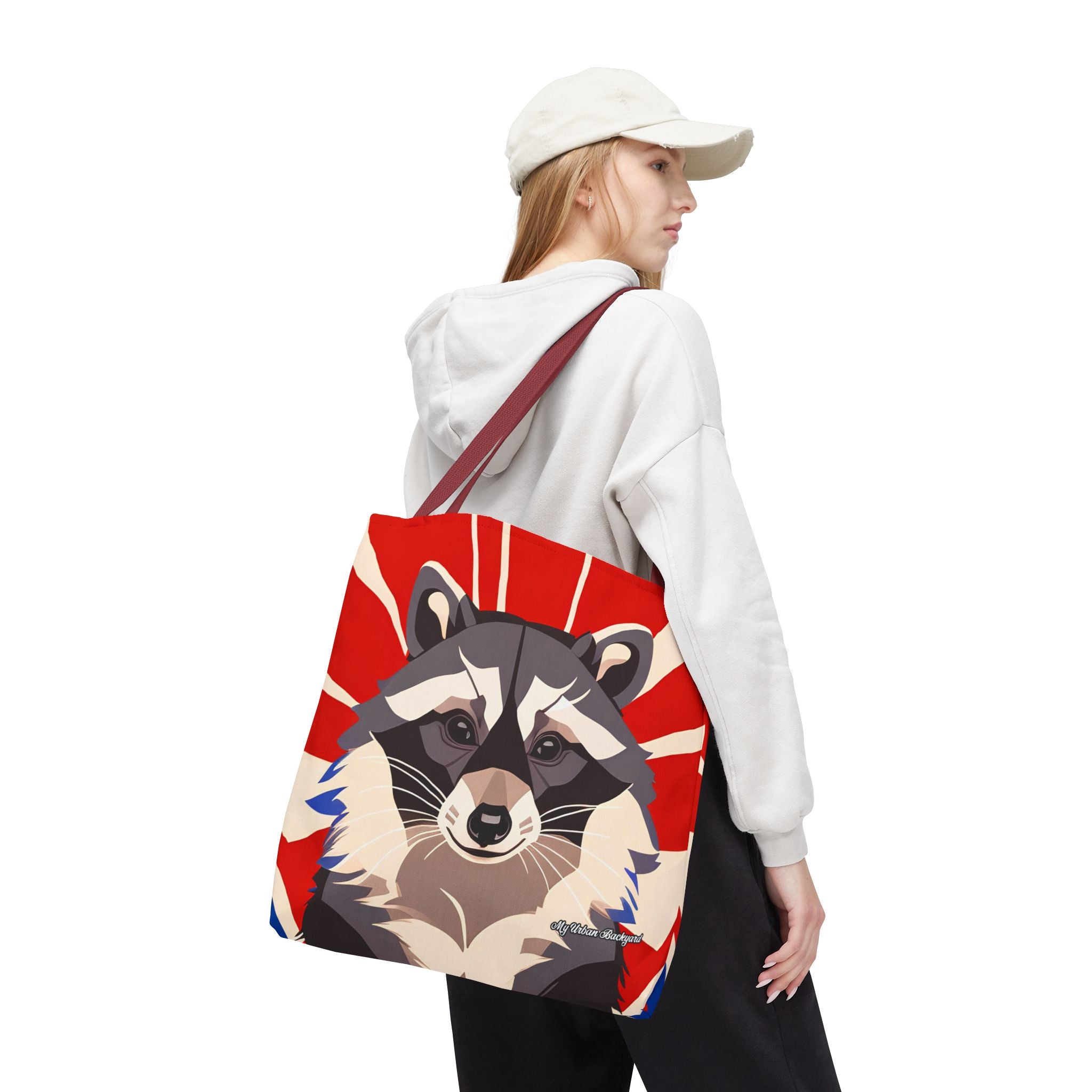 Ziggy Starspaws, Raccoon Tote Bag with Cotton Handles For Everyday Use, 3 Sizes