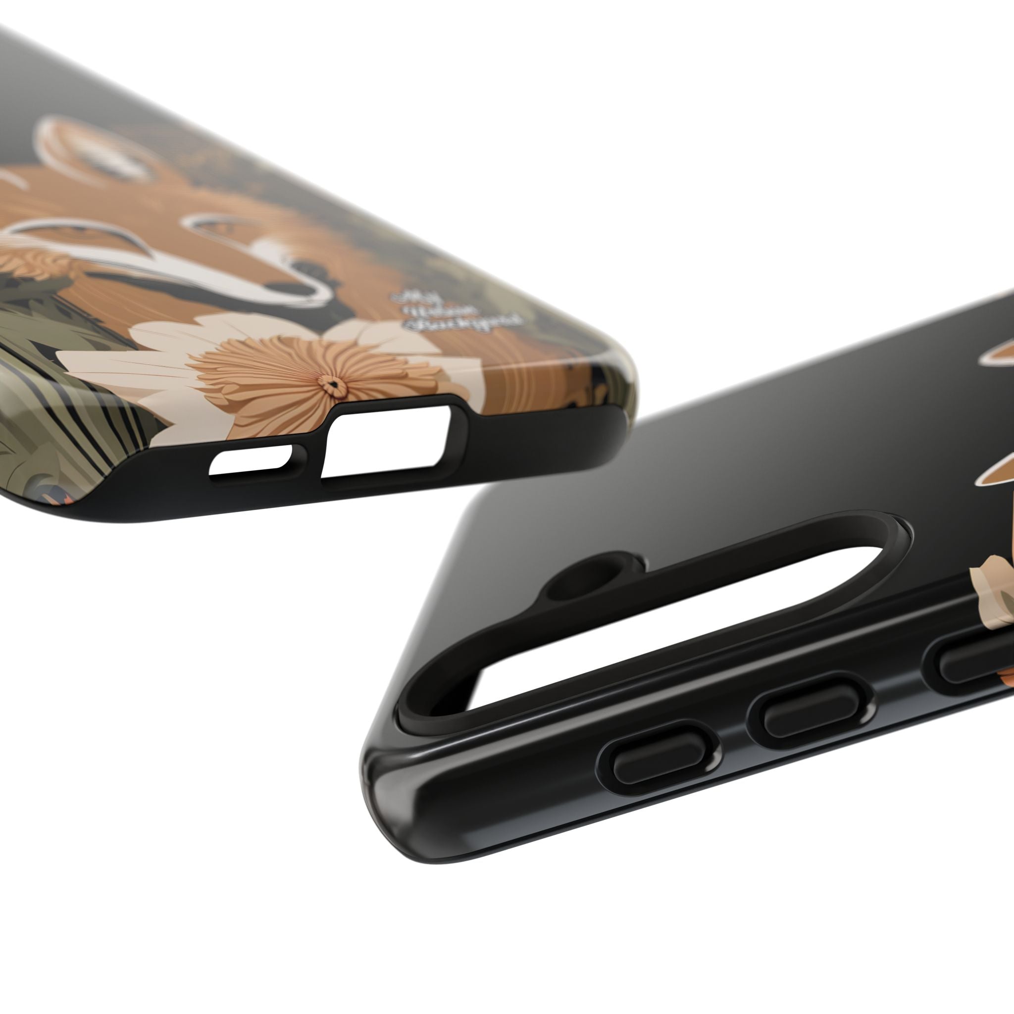 Art Deco Coyote with Flower, Cell Phone Case - Apple, Samsung, Google Pixel