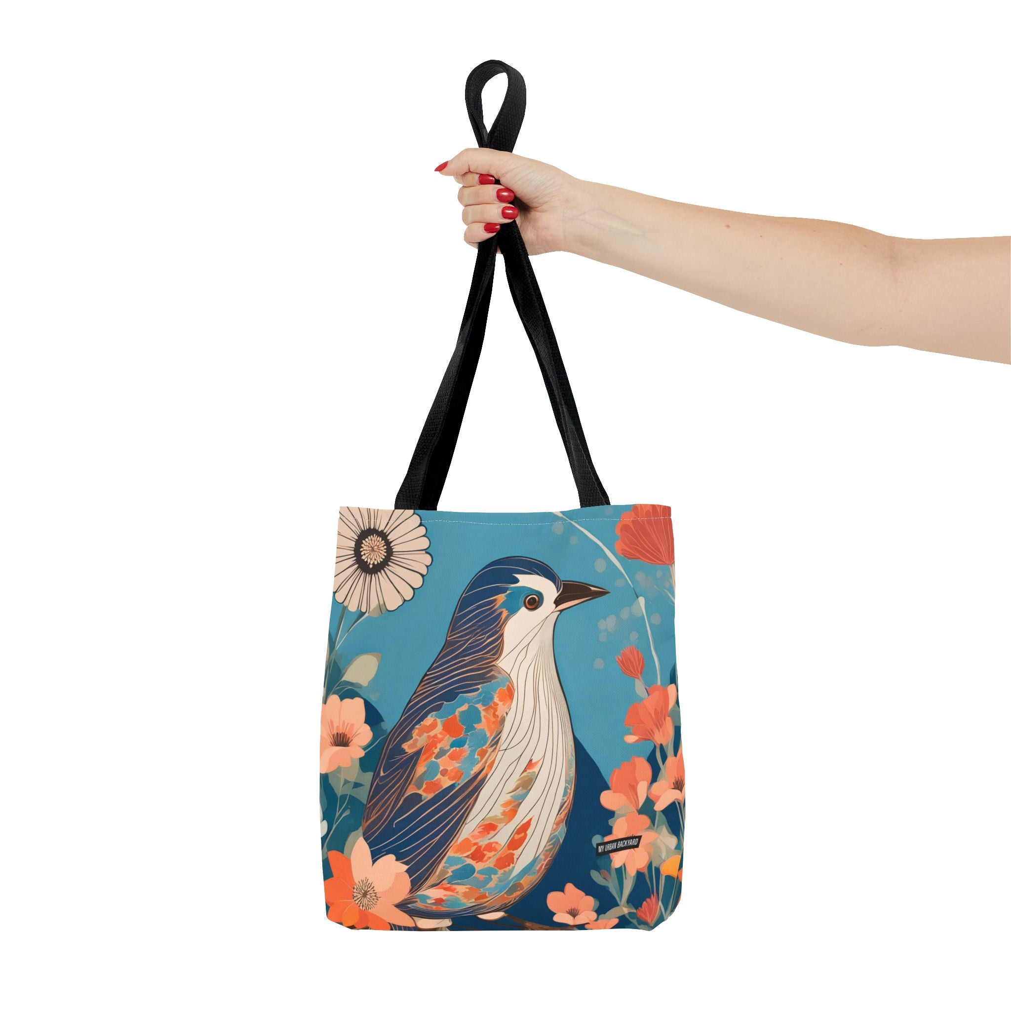 Colorful Bird, Everyday Tote Bag w Cotton Handles