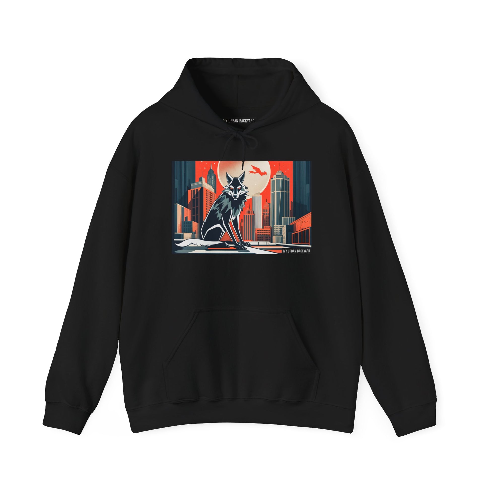 Urban Wolf Hoodie, Cozy Unisex Sweatshirt, Outdoor Adventure, Animal Lover Gift, Fall Style, Adventure Ready