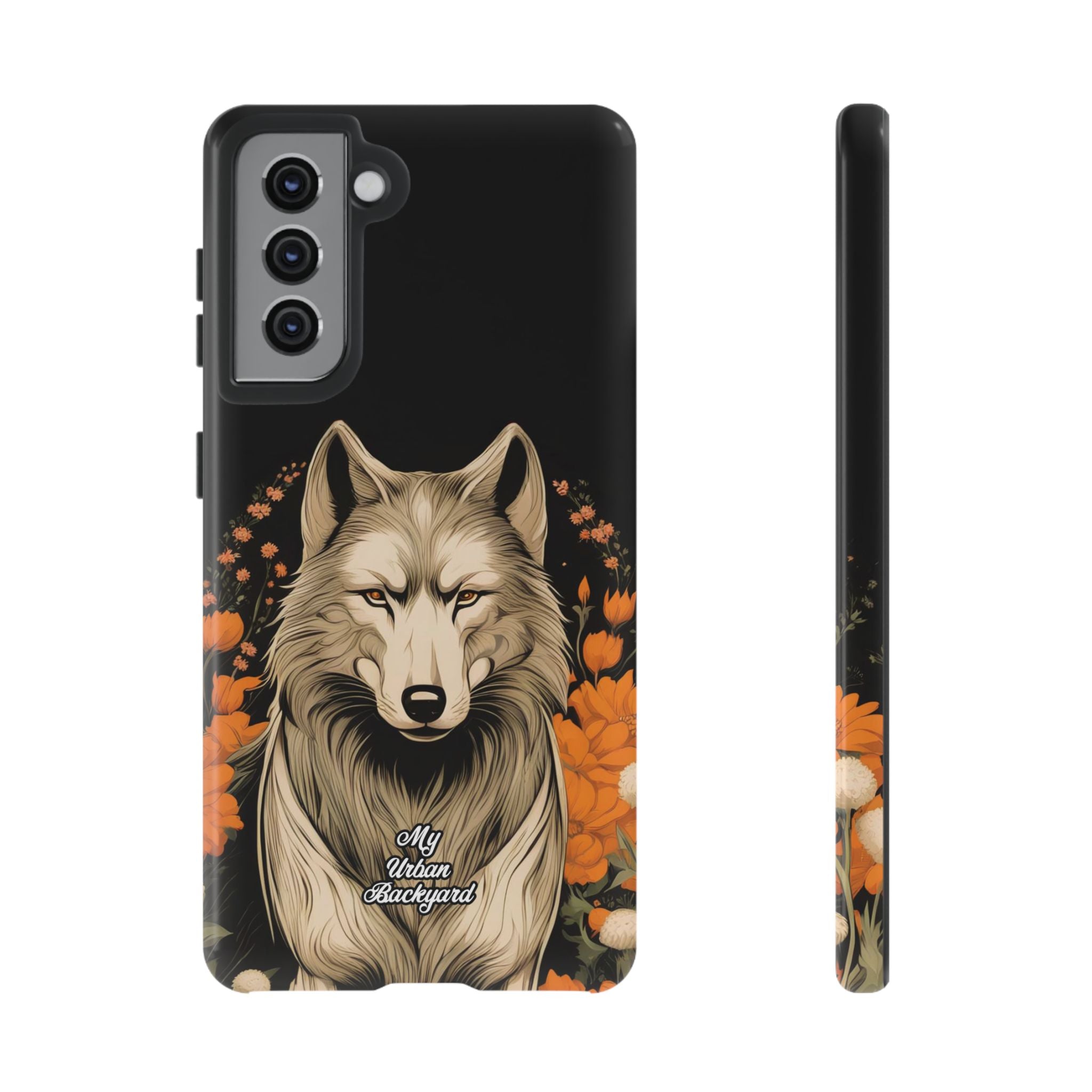Wolf with Flowers, Animal Cell Phone Case - Apple, Samsung, Google Pixel