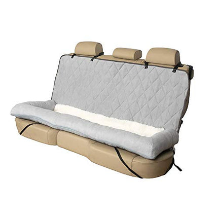PetSafe Happy Ride Car Dog Bed - Best for Bench Seats - Fits Cars, Trucks, Minivans and SUVs - Comfortable and Machine Washable - Durable Vehicle Pet Bed - Grey